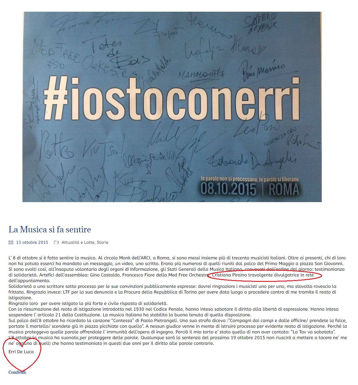 endorsement erri de luca